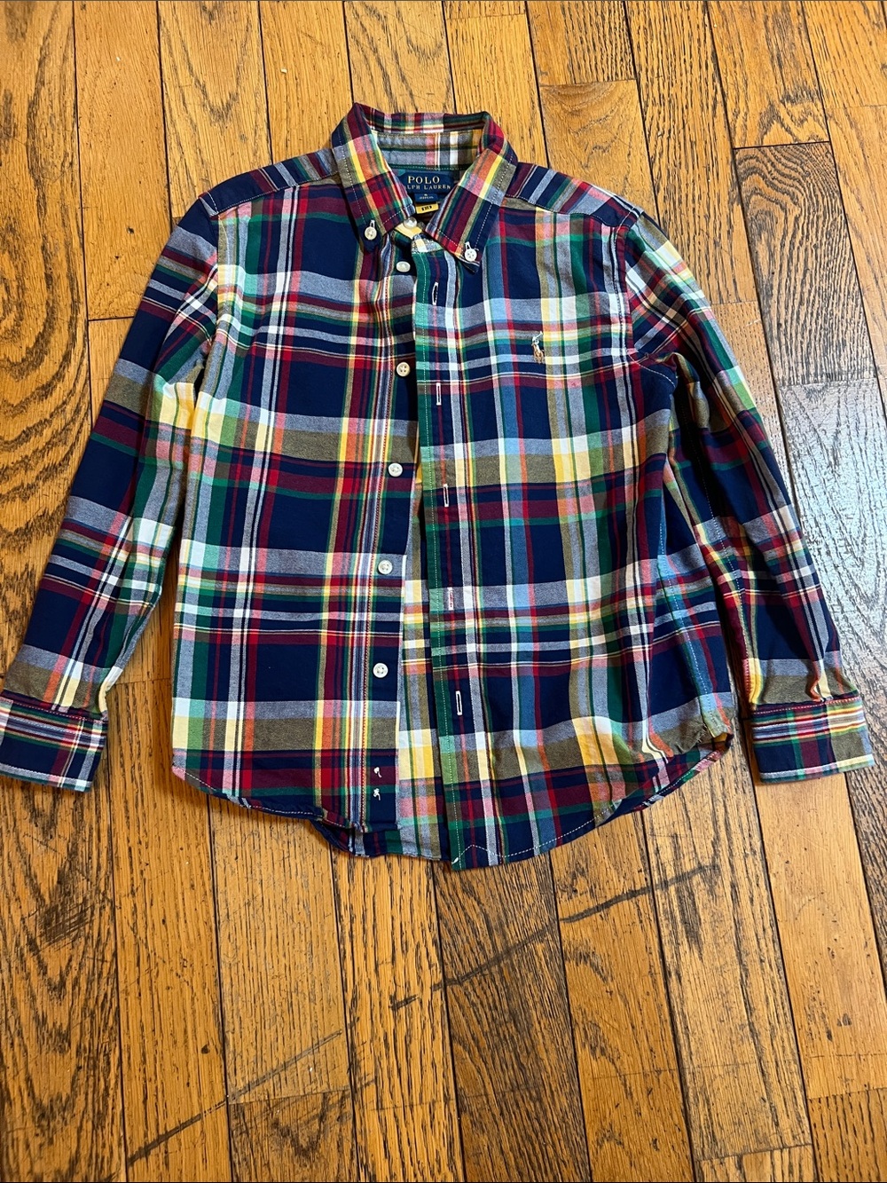 Polo by Ralph Lauren Navy Red Green Plaid Button-Down Shirt